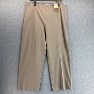 Piazza Sempione Amandine Pants Wide Leg‎ Textured Tan Khaki Size IT 48 US 12 NWT